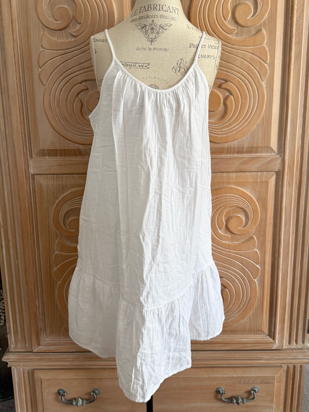 Pretty White Lightweight Cotton Slip Dress with Pockets. Size XXL. New with tags